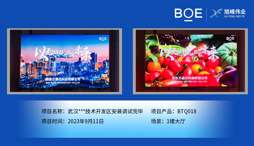 襄阳武汉**技术开发区1楼大厅BTQ018安装调试完毕
